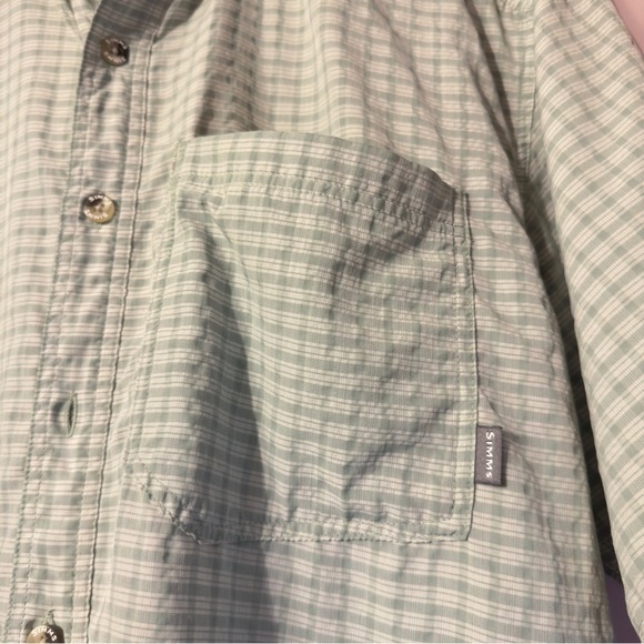 Simms Plaid Buttonup Shirt Green Men Size M - Picture 4 of 8